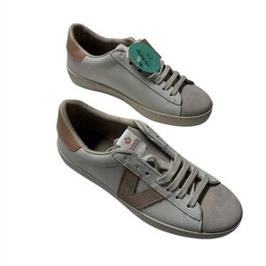 Victoria Sneakers - Gray and White Suede & Leather Low Top NWT Size 8